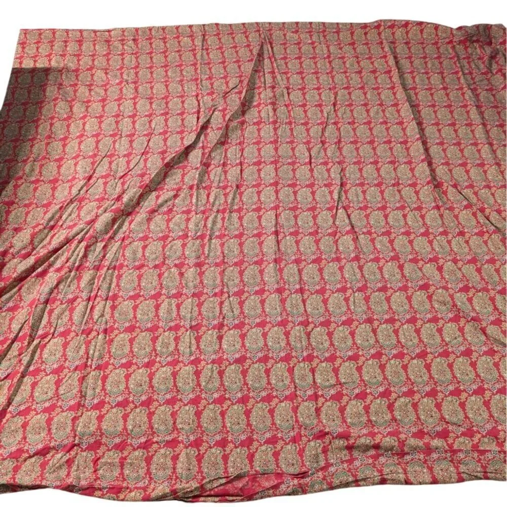 Pottery Barn King Duvet Cover Greta Bhotah Red Paisley Cotton Linen Blend Boho